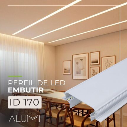 Perfil Led Alumínio Embutir No Frame 115mm x 29mm - Ref: 170