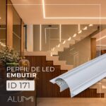 Perfil Led Alumínio Embutir No Frame 83mm x 25mm - Ref - 171