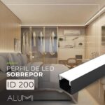 Perfil Led Alumínio Linear Sobrepor 17mm x 14mm - Ref- 200