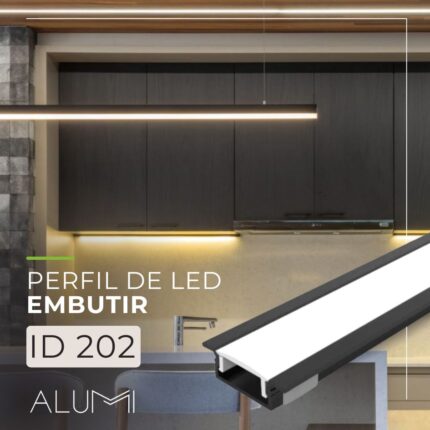 Perfil Led Alumínio Embutir 25mm x 7,5mm - Ref: 202