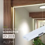Perfil Led Alumínio Linear Sobrepor 17mm x 7,5mm - Ref: 203