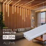 Perfil Led Alumínio Embutir 31mm x 9mm - Ref: 204