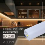 Perfil Led Alumínio Linear Sobrepor Canto 17mm x 17mm - Ref: 238