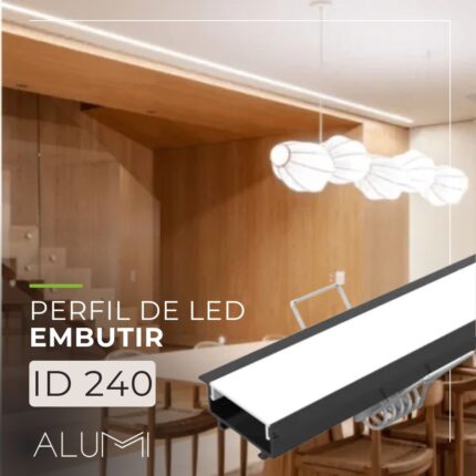 Perfil Led Alumínio Embutir 32mm X 9mm REF:240