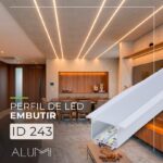 Perfil Led Alumínio Linear Embutir 35mm x 19mm - Ref: 243