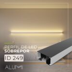 Perfil Led Alumínio Linear Sobrepor 50mm x 24,5mm - Ref: 249