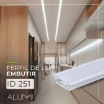 Perfil Led Alumínio Embutir 46mm x 12mm - Ref: 251
