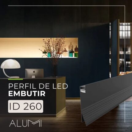Perfil Led Alumínio Rodapé De Embutir 18,8mm x 89mm - Ref - 260