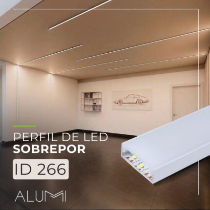 Perfil Led Alumínio Linear Sobrepor 35mm x 12mm - Ref: 266