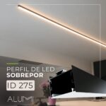 Perfil Led Alumínio Linear Sobrepor 46mm X 35mm - REF275