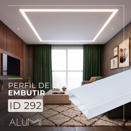 Perfil Led Alumínio Linear Sobrepor 100mm x 35mm REF292