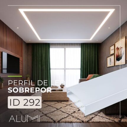 Perfil Led Alumínio Sobrepor 100mm x 35mm - ID292