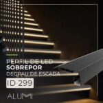 Perfil LED de Alumínio para Escada e Degrau 75mm x 30mm - ID299