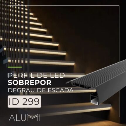 Perfil LED de Alumínio para Escada e Degrau 75mm x 30mm - ID299
