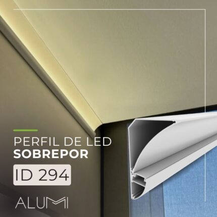 Perfil Led Alumínio Sobrepor Rodateto 60mm x 90mm - ID294