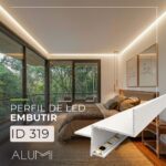 Perfil Led Alumínio Linear Embutir Tabica 47mm x 40mm REF 319