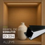 Perfil Led Alumínio Embutir Assimetrico 23mm x 13mm REF334