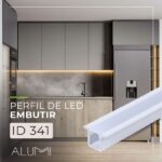Perfil Led Alumínio Embutir Nano 13mm x 9mm REF 341