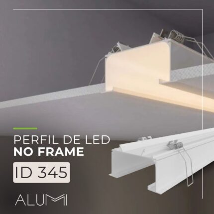 Perfil Led Alumínio Frame com Aba Embutir 103mm x 42mm - REF345