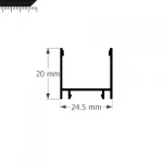 Perfil Led Alumínio Linear Sobrepor 20mm x 24,5mm Ref:245 - Imagem 2