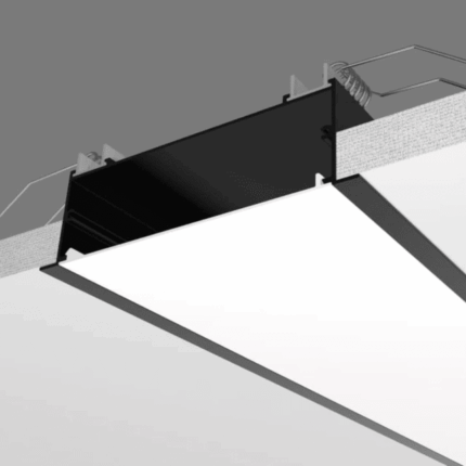 Perfil Led Alumínio Linear Embutir 116mm x 35mm REF293