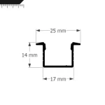 Perfil Led Alumínio Linear Embutir 17mm x 14mm - Ref - 201 - Imagem 2