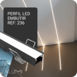 Perfil Led Alumínio Linear Embutir 25mm x 14mm - Ref: 236