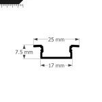 Perfil Led Alumínio Linear Embutir 25mm x 7,5mm - Ref: 202 - Imagem 2