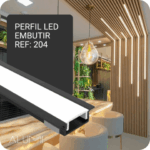 Perfil Led Alumínio Linear Embutir 31mm x 9mm - Ref: 204