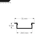 Perfil Led Alumínio Linear Embutir 31mm x 9mm - Ref: 204 - Imagem 2