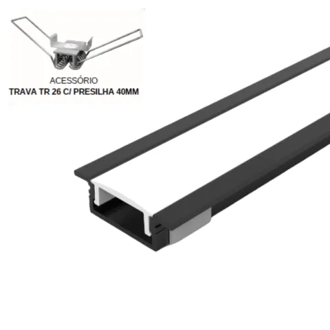 Perfil Led Alumínio Linear Embutir 31mm x 9mm - Ref: 204 - Imagem 3