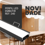 Perfil Led Alumínio Linear Embutir 32mm X 9mm REF:240