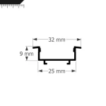 Perfil Led Alumínio Linear Embutir 32mm X 9mm REF:240 - Imagem 6