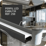 Perfil Led Alumínio Linear Embutir 35mm x 19mm 258