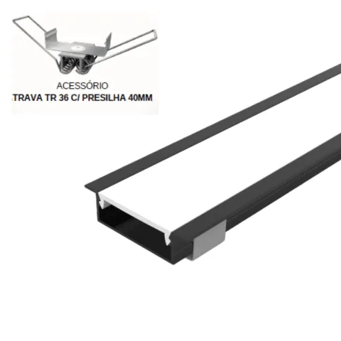 Perfil Led Alumínio Linear Embutir 46mm x 12mm - Ref: 251 - Imagem 4