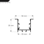 Perfil Led Alumínio Linear Embutir 50mm X 35mm REF:232 - Imagem 2