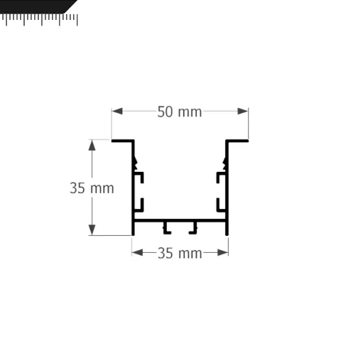 Perfil Led Alumínio Linear Embutir 50mm X 35mm REF:246 - Imagem 3