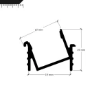 Perfil Led Alumínio Linear Embutir Assimetrico 23mm x 13mm REF334 - Imagem 2