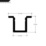 Perfil Led Alumínio Linear Embutir Nano 13mm x 9mm REF 341 - Imagem 2