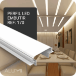 Perfil Led Alumínio Linear Embutir No Frame 115mm x 29mm - Ref: 170