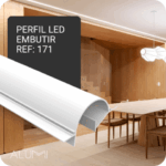 Perfil Led Alumínio Linear Embutir No Frame 83mm x 25mm - Ref- 171