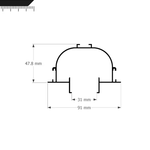 Perfil Led Alumínio Linear Embutir No Frame 91mm x 47,8mm - Ref: 253 - Imagem 4