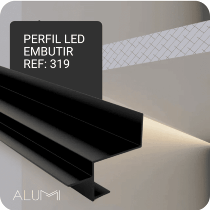 Perfil Led Alumínio Linear Embutir Tabica 47mm x 40mm REF 319