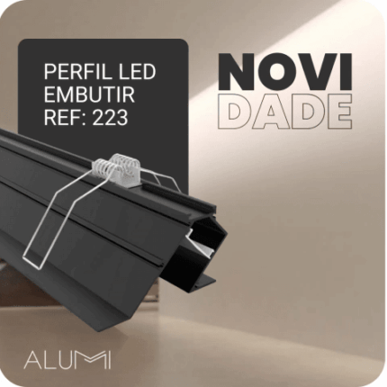 Perfil Led Alumínio Linear Embutir Wall Washer 66mm X 38mm REF:223