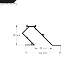 Perfil Led Alumínio Linear Embutir Wall Washer 66mm X 38mm REF:223 - Imagem 5