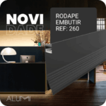 Perfil Led Alumínio Linear Rodapé De Embutir 18,8mm x 89mm - Ref - 260