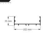 Perfil Led Alumínio Linear Sobrepor 100mm x 35mm REF292 - Imagem 2