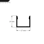 Perfil Led Alumínio Linear Sobrepor 17mm x 14mm - Ref- 200 - Imagem 2