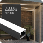 Perfil Led Alumínio Linear Sobrepor 17mm x 14mm - Ref: 239