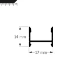 Perfil Led Alumínio Linear Sobrepor 17mm x 14mm - Ref: 239 - Imagem 2